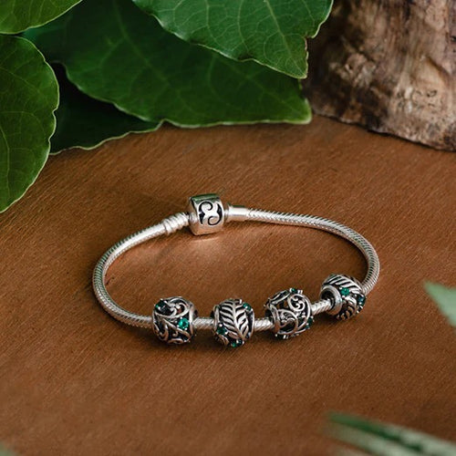 Sterling Silver Charm - Silver Fern CZ (Treasured)
