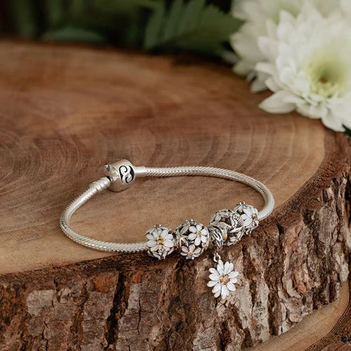 Sterling Silver Charm - White Daisy (Cherished)