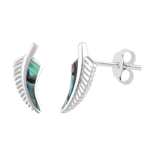Sterling Silver Earring - Paua Fern