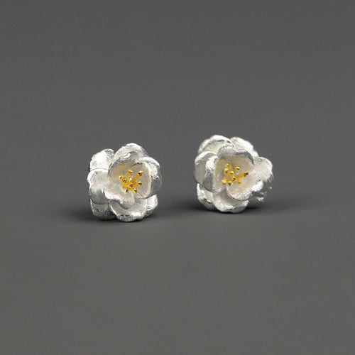 Sterling Silver Earrings - Camellia