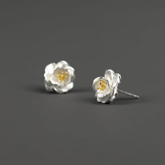 Sterling Silver Earrings - Camellia
