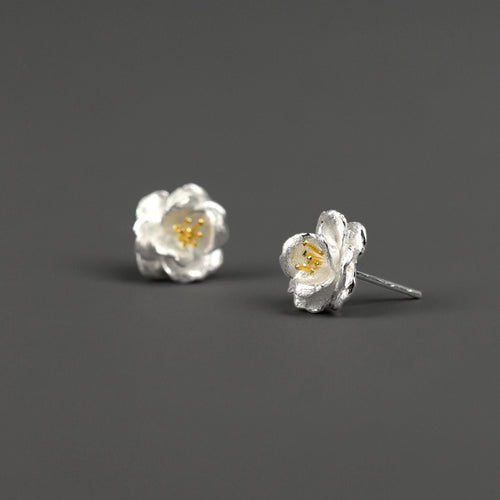 Sterling Silver Earrings - Camellia