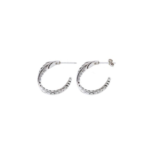 Sterling Silver Earrings - Forever Fern Hoops (Treasured Always)