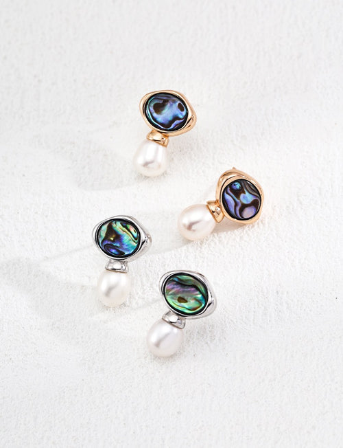 Sterling Silver Earrings - Paua Pearl Drop