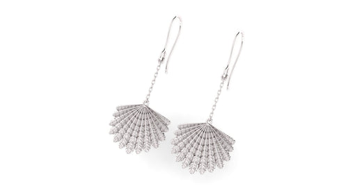 Sterling Silver Earrings - Piwakawaka Tail (Fantail)