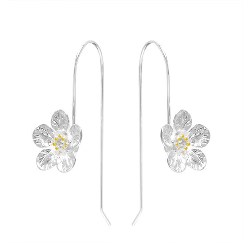 Sterling Silver Earrings - White Manuka Flower