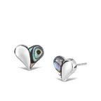 Sterling Silver Heart Paua Stud