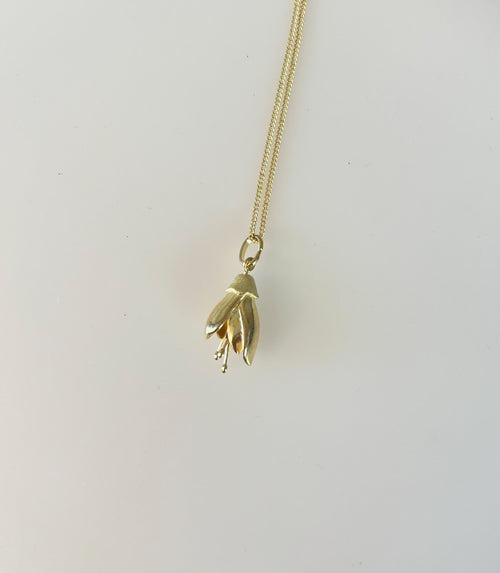 Sterling Silver Kowhai Flower Necklace