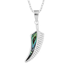 Sterling Silver Necklace - Paua Fern