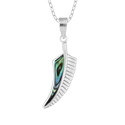 Sterling Silver Necklace - Paua Fern