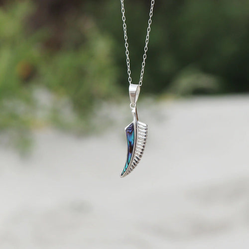 Sterling Silver Necklace - Paua Fern