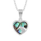 Sterling Silver Necklace - Paua Heart Kiwi