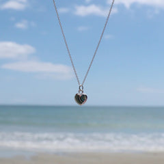 Sterling Silver Necklace - Paua Heart