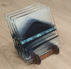 NZ Made Te Maunga Glass Coasters - Pack of 4