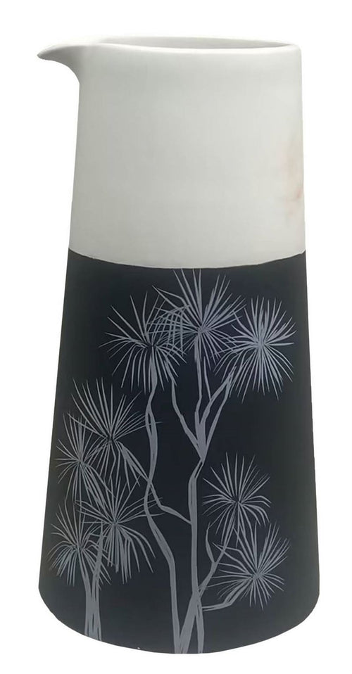 Ti Kouka White On Black - Porcelain Jug