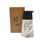 Toetoe Black on White - Porcelain Jug