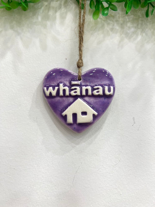 Ceramic Hanging Whānau Heart mini