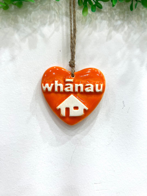 Ceramic Hanging Whānau Heart mini