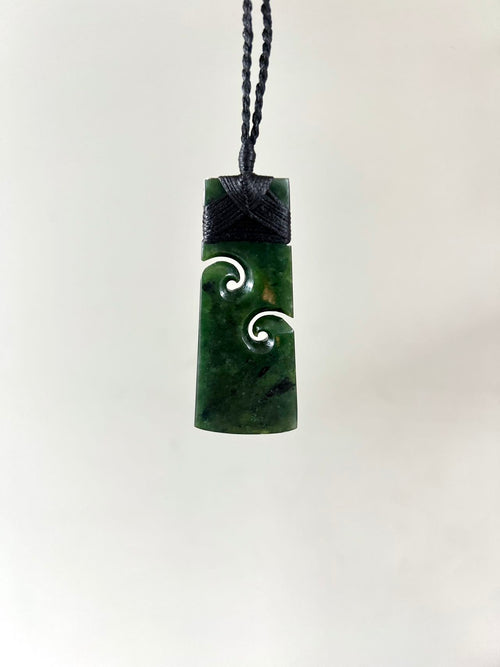 Greenstone Pendant Toki Twin Koru 75mm