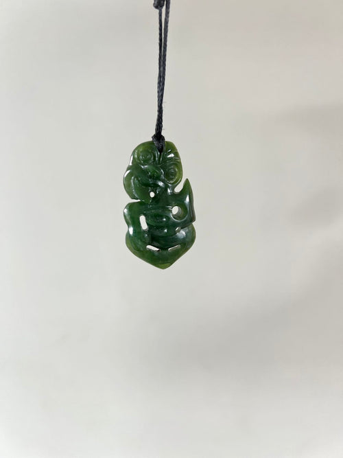 Greenstone Pendant Hei Tiki 40mm