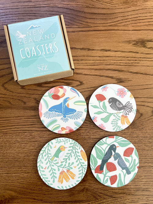 NZ Coasters Set of 4 Melanie Sharpe - Kiwi Forest