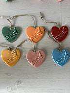 Ceramic Hanging NZ Map Heart mini