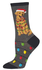 Women's Socks - Dog Gone Lights - Gray