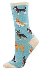Women's Socks - Doggie Style - Blue Heather
