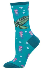 Women's Socks - Leatherback Turtle - Blue, Endangered Species Collection