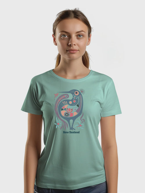 Womens New Zealand T Shirt - Floral Kiwi