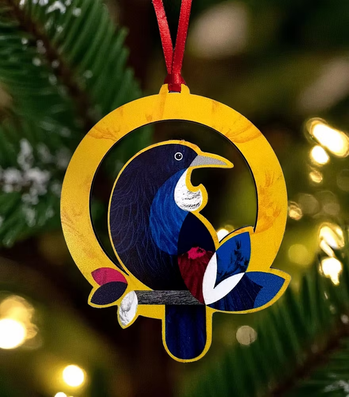 Wooden Xmas Decoration Set of 4 - Native Bird