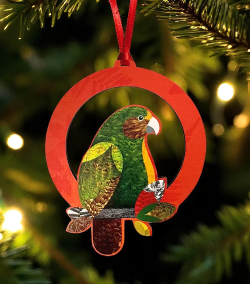 Wooden Xmas Decoration Set of 4 - Native Bird