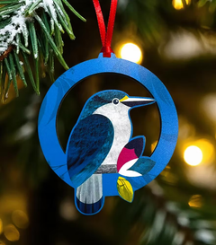 Wooden Xmas Decoration Set of 4 - Native Bird