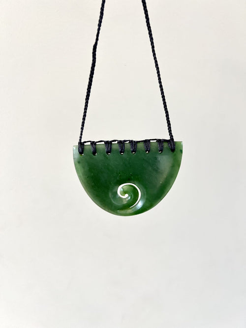 Greenstone Pendant Breastplate Koru  80mm