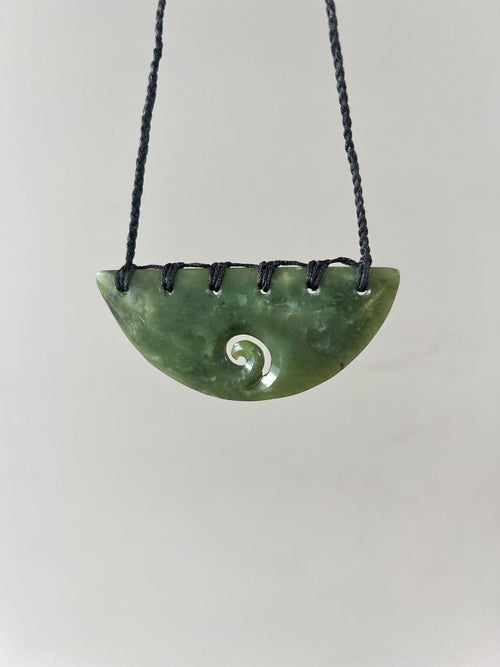 Greenstone Pendant Breastplate Koru Wide 85mm