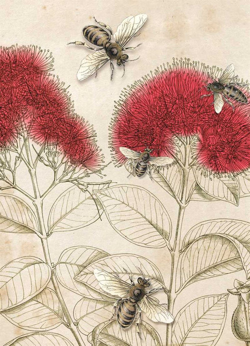 Pohutukawa & Bee- Lens Cloth