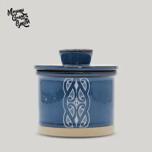 Ceramic Butter Bell ( Navy motif)
