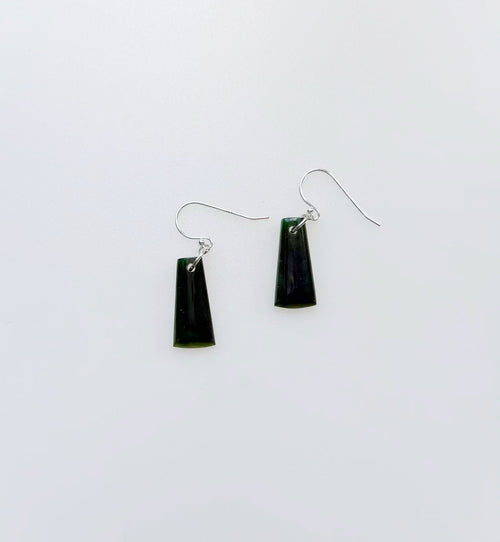 NZ Greenstone / Pounamu Adze Earrings