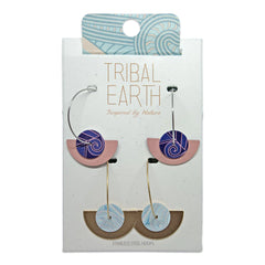 Tribal Earth Fan Hoop Earrings