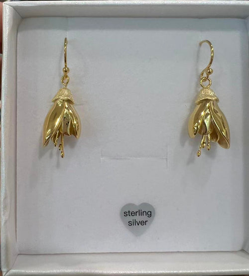 Sterling Silver Kowhai Flower Earrings