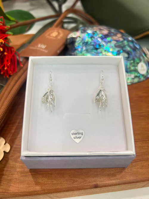Sterling Silver Kowhai Flower Earrings