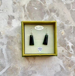 NZ Greenstone / Pounamu Adze Earrings