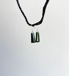 NZ Greenstone / Pounamu Adze Earrings