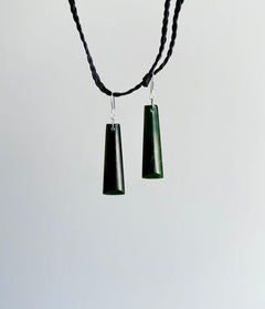 NZ Greenstone / Pounamu Adze Earrings