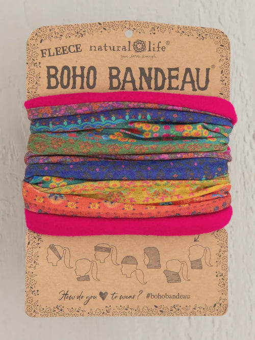 Fleece Boho Bandeau - Rainbow Border