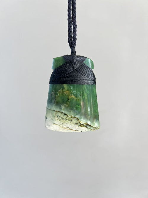 Greenstone / Pounamu Pendant Toki (Flower Jade) Wide 65mmH