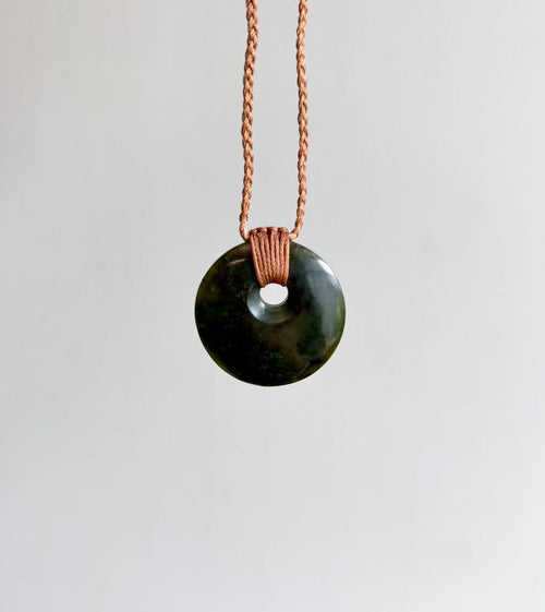 NZ Greenstone Pendant Disc