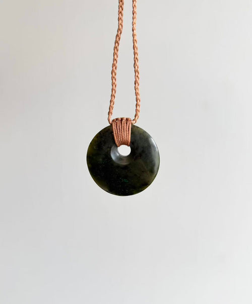 NZ Greenstone Pendant Disc