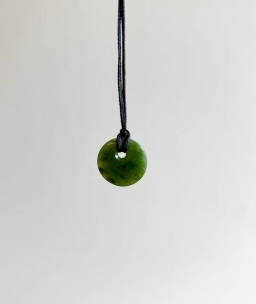 NZ Greenstone Pendant Disc