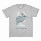 Mens New Zealand T Shirt - Grey- Sunglass Kiwi
